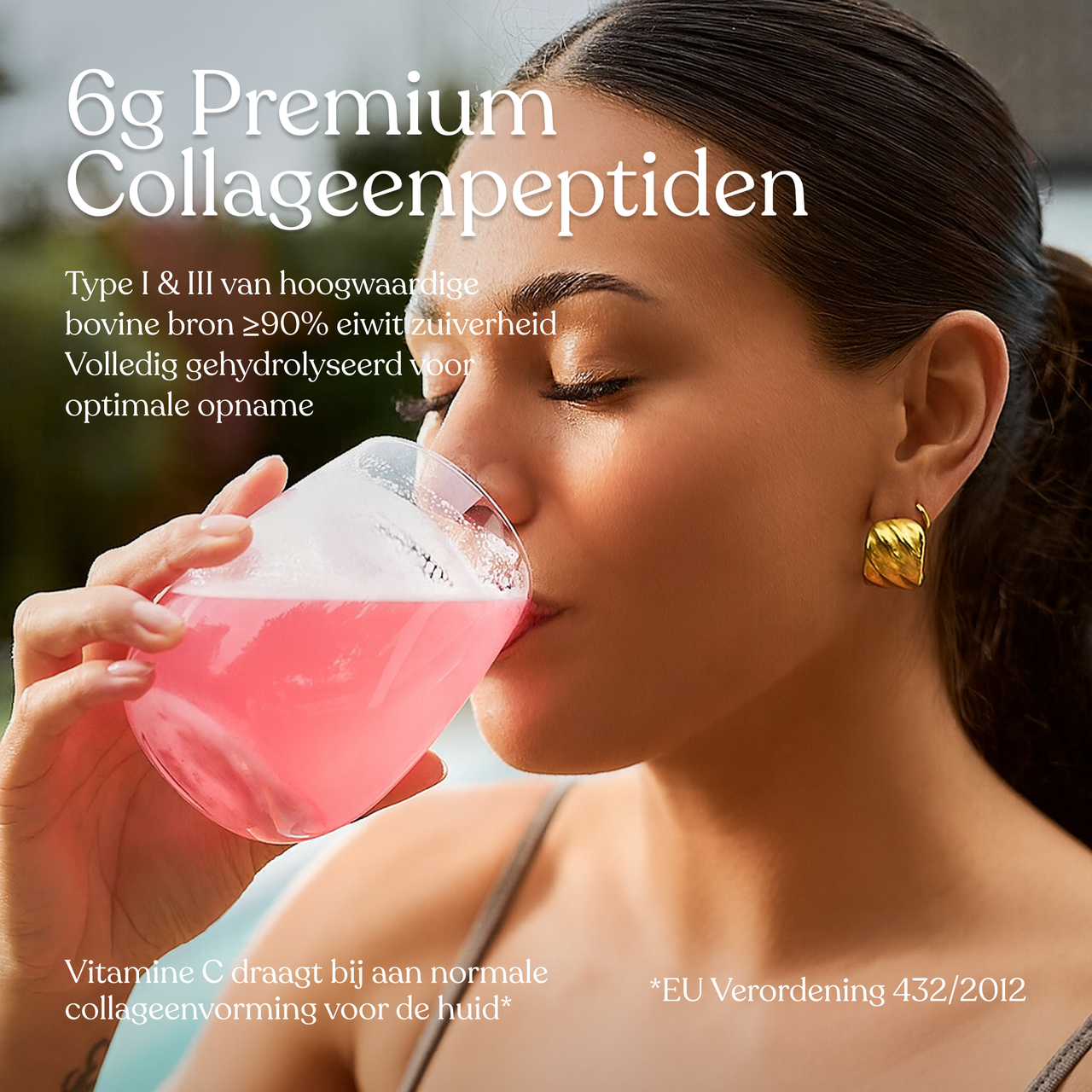 Colleins Pink Lemonade in a glass with ice, garnished with a lemon slice, refreshing drink on a bright background.